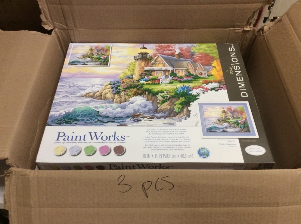 Lot of (3) PaintWorks Paint by Numbers Kits - Appear New